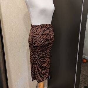Express Zebra Print Midi Skirt